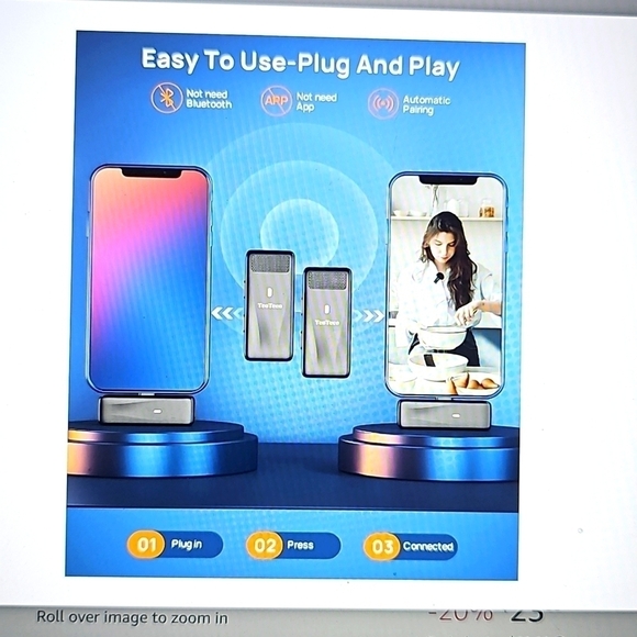 NEW/Boxed Wireless Lavalier Microphone 2 pack - Picture 6 of 8